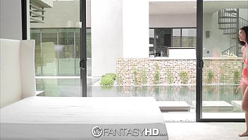 Preview 2 of Hd Prexxx6 - FantasyHD - Little teen Rhaya Shyne wants to fuck the pool boy