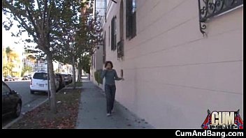 Preview 1 of Public Vagina Stage - Ebony slut blows a group of horny dudes 24