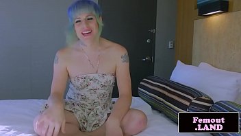 Preview 1 of Mom And Son Sexi X Video - Solo femboy toys ass while masturbating