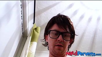 Preview 3 of Samantha Hames - Chubby succubus Lucy Lane slobbering two geeky cocks