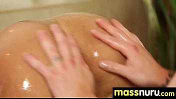 Preview 1 of Marilyn Goes To Canne - NuruMassage Teen Slides Oily Pussy on Cock 5