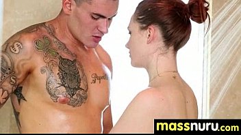 Preview 2 of Kagnylynautoter - NuruMassage Teen Slides Oily Pussy on Cock 2