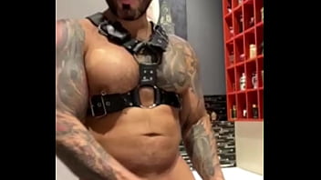 Preview 4 of New Xvidos Com - Big muscle latino guy squeezing his BBC so hard on bathroom VIKTOR ROM