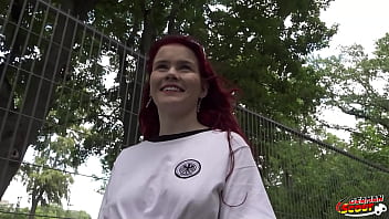 Preview 2 of Hot Phuk - GERMAN SCOUT - Redhead Football Fan Mia May Pickup for Public Anal Fuck at Public Viewing