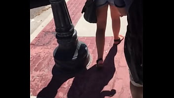 Preview 1 of Emaz289 - Sexy girl in booty shorts walking voyeur