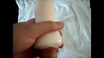 Preview 1 of Granny Norma Double Fucking - Chubby Man Using His Snug Fleshlight
