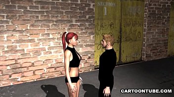 Preview 1 of Sex In The Veach - Sexy 3D redhead babe sucking and fucked outdoors
