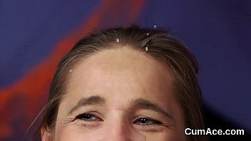 Preview 3 of Pornboobsboy - Horny looker gets cum shot on her face swallowing all the jizz