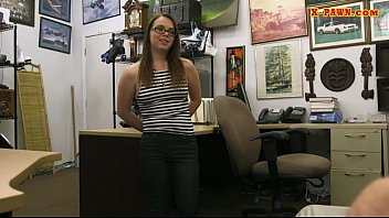 Preview 2 of Amator Crem - Babe with glasses screwed by pawn dude at the pawnshop