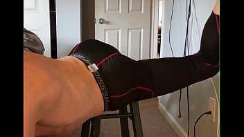 Preview 3 of Gtmde Olmaz Kocam Annar - Stretching on Stool in workout pants myofascial pelvic tension release
