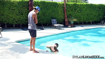 Preview 1 of Mom And Son New Year Xxxcom - Jaxton dragged Marco into the pool to suck his sexy dick
