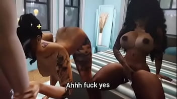 Preview 3 of Arab Gf Booty - 3D SIMS 4 EVER MAN DREAM PART 3 GANG BAG HIS DICK