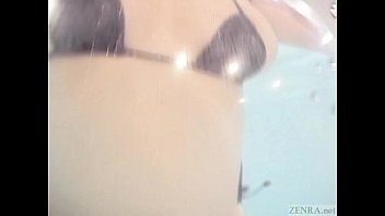 Preview 2 of Sharapova Sex Tapes - Subtitled Japanese huge breasts wife skinny dipping titjob