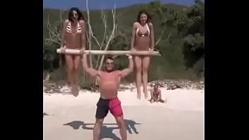 Preview 3 of Indian Sugar Xnxx Com - 2 B!kni Girls lifted by strong boy