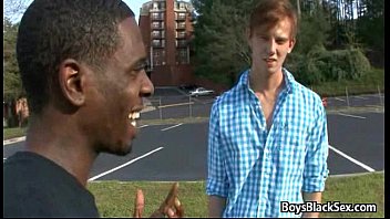 Preview 2 of Nude Jerkoff Challenge - Blacks On Boys - Interracial Hardcore Gay Fuck Video 15