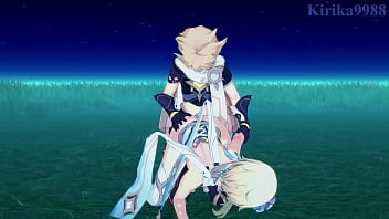 Preview 2 of Marvadi Xxxxx Video - Lumine and Jean Gunnhildr and Aether intense sex. - Genshin Impact Hentai