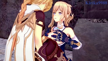 Preview 3 of Marvadi Xxxxx Video - Lumine and Jean Gunnhildr and Aether intense sex. - Genshin Impact Hentai