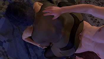 Preview 1 of Dog Fuck Little Teen - Black MILF BBW with a Big Round Ass Gets Double Penetration