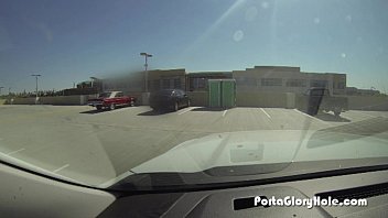Preview 2 of Holli Day - Porta Gloryhole Latina gets naughty outside her work