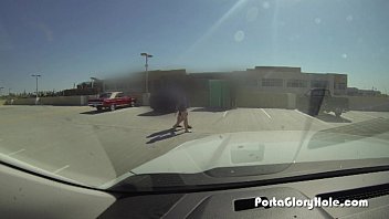 Preview 4 of Holli Day - Porta Gloryhole Latina gets naughty outside her work
