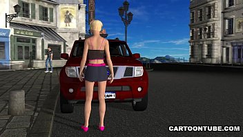 Preview 1 of Tubetoy Camera - Short haired 3D cartoon babe sucks and fucks outdoors