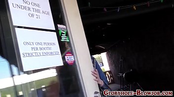 Preview 2 of Piow Fuck - Slut fucks gloryhole dong