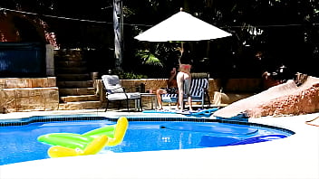 Preview 3 of Drunk Sex Hd Video - EMMA HAIZE Poolside Huge Cock POV Deepthroat Blowjob and Facial