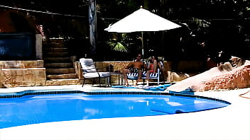 Preview 1 of Drunk Sex Hd Video - EMMA HAIZE Poolside Huge Cock POV Deepthroat Blowjob and Facial
