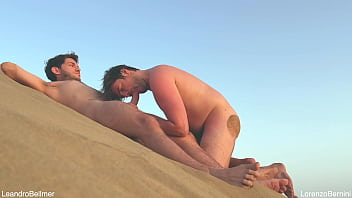Preview 4 of Old And Unge - Gay nudist beach blowjob and almost got caught!