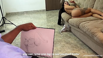 Preview 3 of Sxe Sxe Video Donlod Full Hdcom - A nude painter shows me his big cock and I fuck her like a whore Latina Milf Silvana Lee