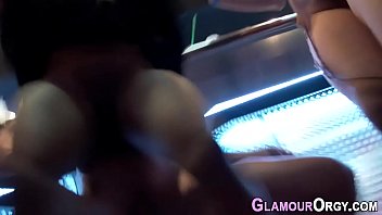 Preview 4 of Couple Pegging Session - Face jizzed party slut