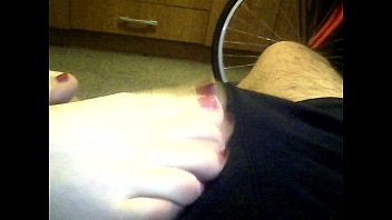 Preview 1 of Bdsm Jandi - wife footjob redtoenails