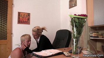 Preview 2 of Grannies Sex Videos - Deep throat and rough banging blonde in uniform