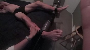 Preview 4 of Indian Mature Swingers Wife - Brittany sucks and tickles her boyfriends tied up toes,  until he orgasms