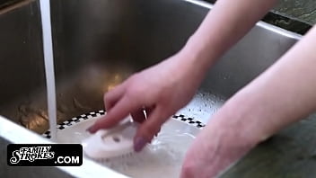 Preview 1 of Jordi Fuck Three Girl - StepBro Fucks Stepsister While She&#039_s Stuck In Garbage Disposal