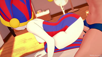 Preview 2 of Shy Dildoing - Pomni (digital circus) solo lleva una toalla y quiere follar (versi&oacute_n hentai)