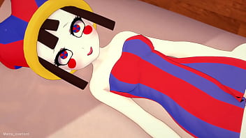Preview 1 of Shy Dildoing - Pomni (digital circus) solo lleva una toalla y quiere follar (versi&oacute_n hentai)