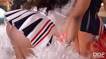 Preview 2 of Bustybabe Seduce - Cheerleader Boot Camp - Hot Babes Get Their Cunnies Filled