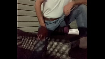 Preview 2 of Snuff Panties - Stretching on Steps at Night with Jeans and T
