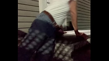 Preview 3 of Snuff Panties - Stretching on Steps at Night with Jeans and T