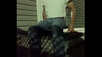 Preview 1 of Snuff Panties - Stretching on Steps at Night with Jeans and T