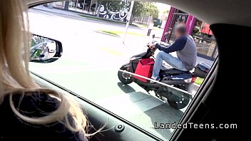 Preview 2 of Lucky Old Man Japan - Blonde teen bangs stranger in car