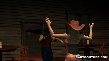 Preview 1 of Cat Walk Sexy Girls - Sexy 3D cartoon cowgirl babe spanked and toyed
