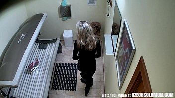 Preview 1 of Angel Ehite - Blonde Girl Caught is Solarium