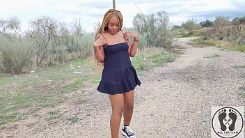 Preview 4 of Sora Net - BIG ASS TITS OUT EBONY WALKING UPSKIRT SNEAKERS CONVERSE