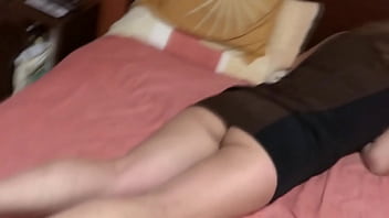Preview 2 of Ass Cumshot Encoxada - I dress in erotic lingerie to masturbate with my friend&#039_s stepson