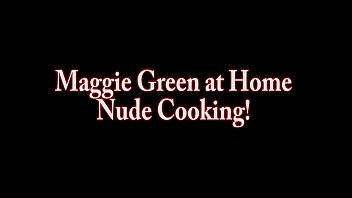 Preview 1 of Japan Live Sex - Nude Busty Chef Maggie Green Cums in Kitchen!