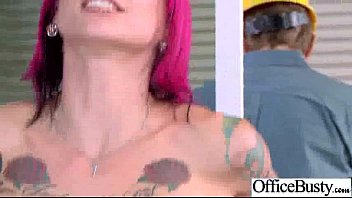 Preview 2 of Fake Taxi Nerd - Slut Worker Girl (anna bell peaks) With Big Melon Tits Banged In Office mov-03