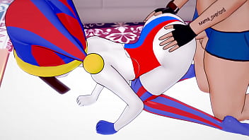 Preview 3 of Boos Mobi Com - Pomni quiere tener sexo usando su traje de ba&ntilde_o (hentai) (sin censura)