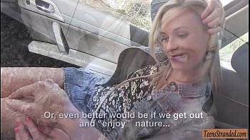 Preview 2 of Asian 18 Year Gild In Kantor - Pretty teen Vinna Reed fucked by stranger guy in the woods